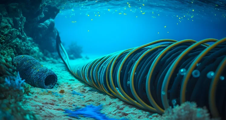 An underwater subsea cable