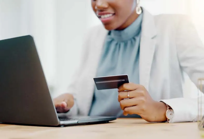Women paying online
