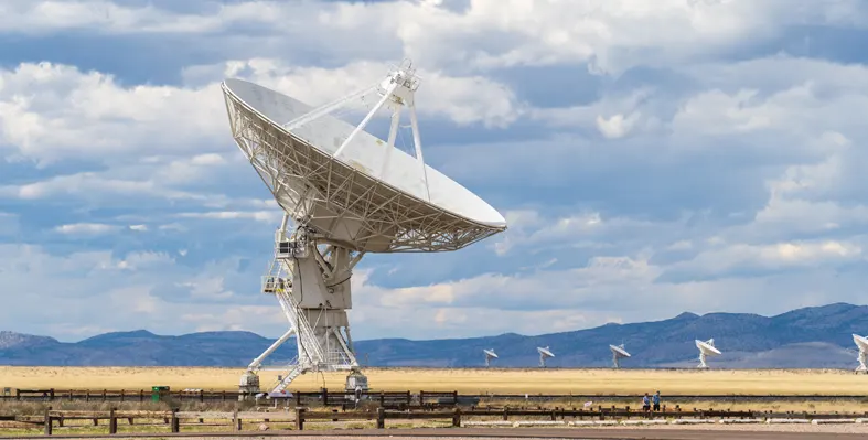 The very large Array VLA satellite dish facing the sky