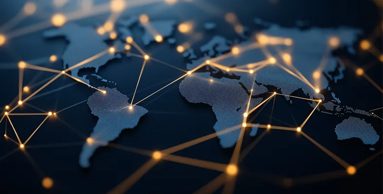 A digital representation of global communication networks