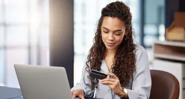 A girl involved in digital banking 