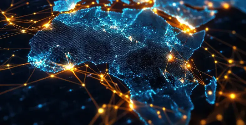 CMC Networks secures B-BBEE Level 1 for fifth year, enhancing inclusive growth, skills development, and customer satisfaction in South Africa. (Image source: Adobe Stock) African_map_with_glowing_network_representations